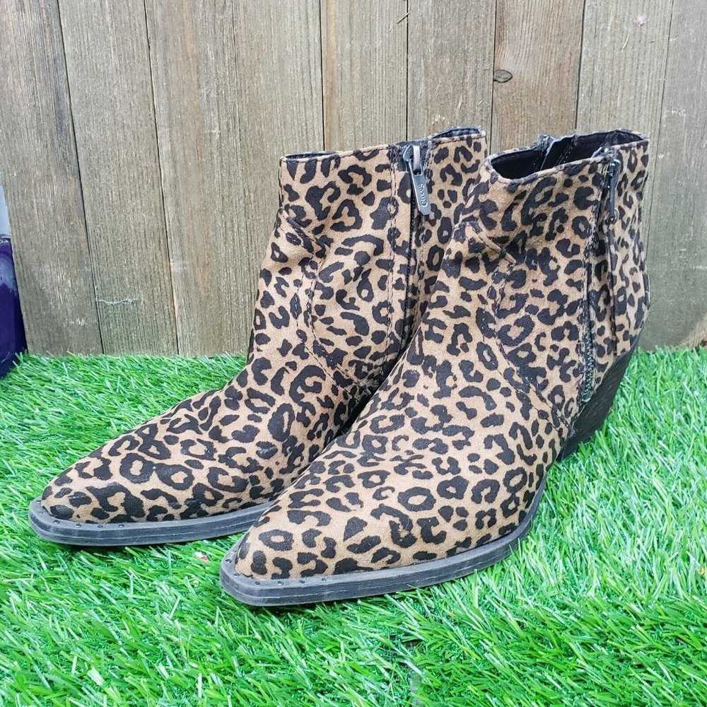 Circus by Sam Edelman WHISTLER Tan/Brown Leopard Bootie - SIZE 7M